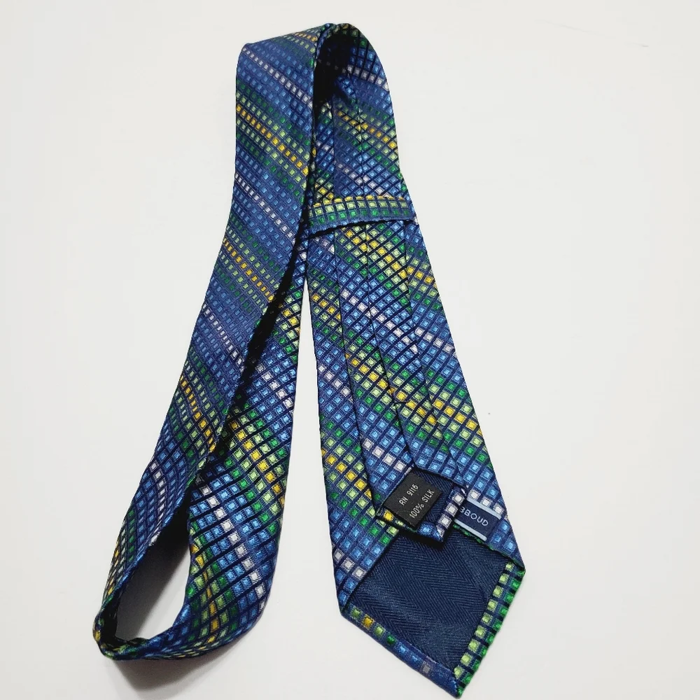 Joseph Abboud Necktie Multicolor Geometric Stripe Pattern Teen's Silk Neck Tie